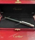 High Quality Replica Cartier Santos de Rollerball Pen Green and Silver